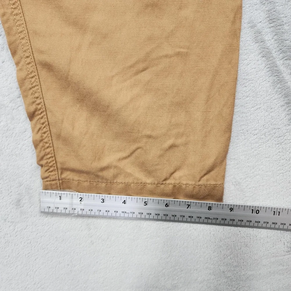 Banana Republic Pants Womens XXL Beige Linen Blend Twill Crop Pull On Pockets